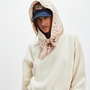 NWT! FP Free People Headscarf Hoodie Sz XS Buttercup Combo